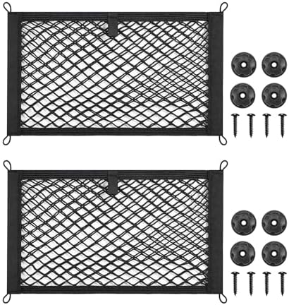 2 Layer Small Cargo Net, Cargo Storage Pocket Net, Mesh Elastic Pouch Organizer by KAKKOII
