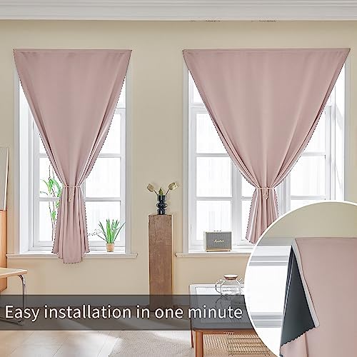 AJAZZ 100% Window Blinds Blackout Portable Blackout Curtains Adhesive Curtains - Image 5