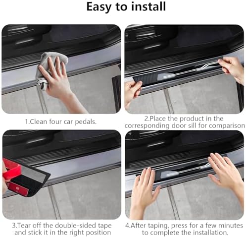 4Pcs Car Door Sill Protector Trim - Image 5