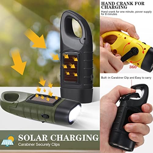 Leelosp 9 Pcs Hand Crank Solar Flashlight Emergency LED - Image 4