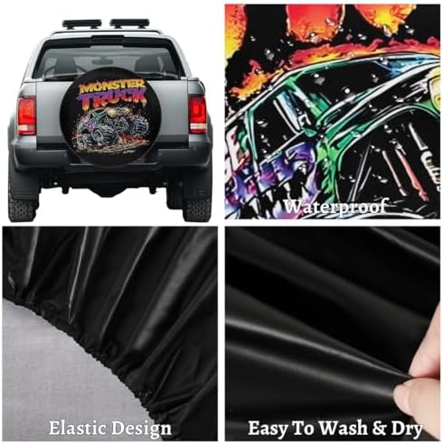 Cool Black Truck Spare Tire Cover Dust-Proof Wheel Protector - Image 4