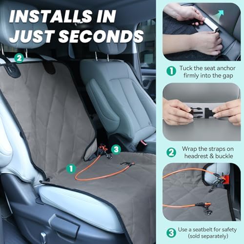 VIVAGLORY Dog Front Seat Cover Car Seat Protector - Image 3