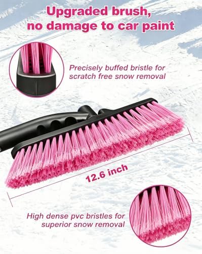 33‘’ Pink Car Snow Brush and Ice Scraper - Image 3