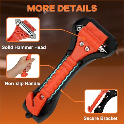 SINSEN Car Safety Hammer Set of 2 Emergency Escape Tool Auto Car Window Glass - Image 5