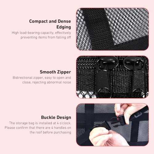 Car Ceiling Cargo Net, Double-Layer Overhead Storage Mesh Organizer, 31.5 x - Image 6