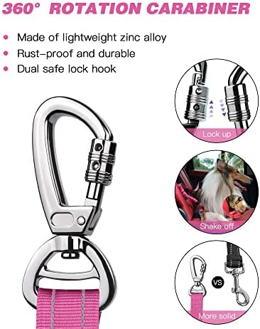 AUBELL Dog Seat Belt for Car, Updated 3-in-1 Bungee Dog Car Harness - Image 4