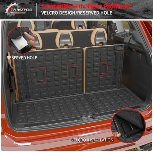 Trunk Mat with Backrest Mat for 2022-2025 2026 Nissan Pathfinder - Image 3