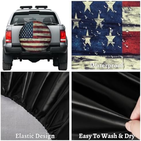 Flag Spare Tire Cover 15in Spare Wheel Covers Tire Storage Cover - Image 4