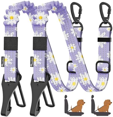 Pawaboo 2Pack Dog Car Seatbelt, 3-in-1 Dog Tether by Pawaboo