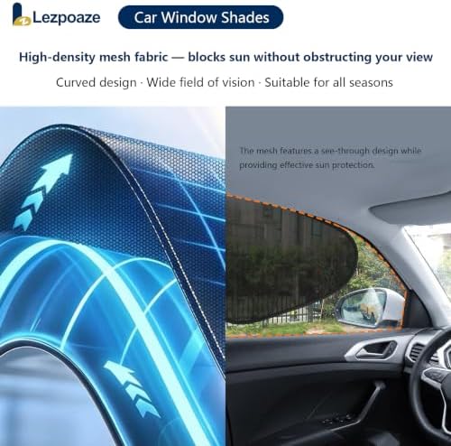 2-Pack Car Window Shades | Mesh Static Adsorption Side Window Sunshade | - Image 5