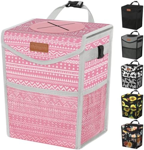 Pritent Car Trash Can with Lid Leakproof Car Garbage Bag Vehicle Trash Bin by Pritent