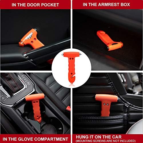MOTORBUDDY 2-Pack Car Safety Hammer Seatbelt Cutter, Auto Emergency Escape - Image 5