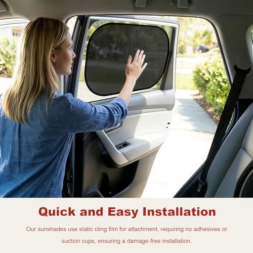 2 PCS Car Sun Shades, 17.3" × 14.4" Foldable Auto Sunshade Protector Rear - Image 4