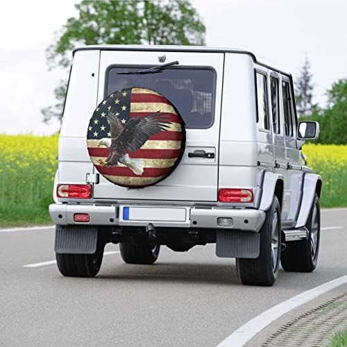 Spare Tire Cover Bald Eagle American Flag Tire Covers Protector Wheel Tire - Image 6