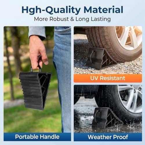 4 Pack Wheel Chocks, Tire Chocks - Image 5