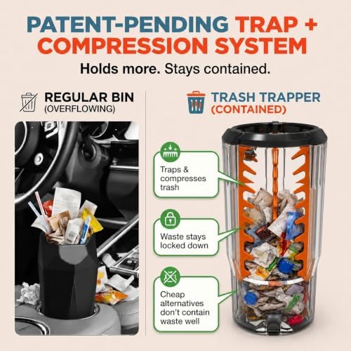 Trash Trapper Car Trash Can Cup Holder | Extra Small Car Trash Can - Image 3