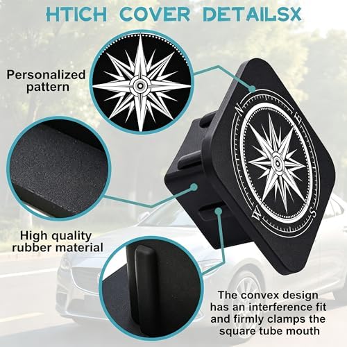 Compass Hitch Receiver Cover 2" Wind Rose Navigation Trailer Hitch Cover Tube - Image 3