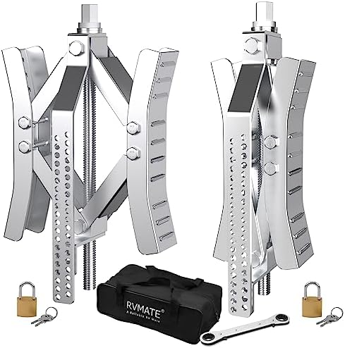 RVMATE RV Camper Wheel Chock Stabilizer Scissor, X Chocks 2 Packs by RVMATE