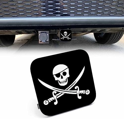 Trailer Hitch Cover for 2" Receivers Jolly Roger Pirate Flag, Skull by Beabes