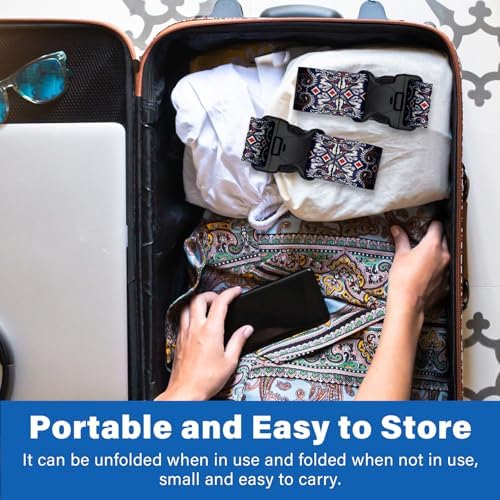 Luggage Straps Suitcase Belts Wide Adjustable Packing Straps, Bright Color - Image 5