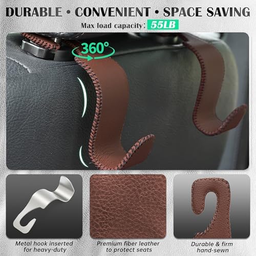 Car Seat Headrest Hook 55lb Heavy Duty Metal Hanger - Image 4