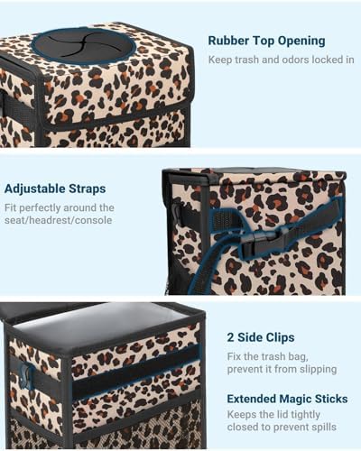 Capolo Car Trash Can with Lid, Leakproof Car Garbage Can - Image 3