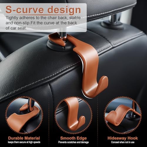 LivTee Car Seat Headrest Hook, Auto Seat Hook Hangers Organizer Interior - Image 2