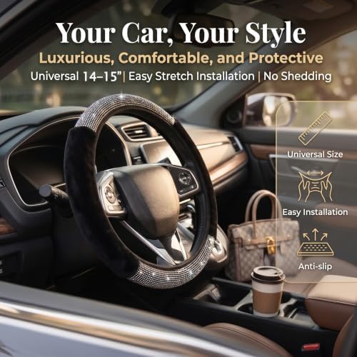 Bling Fluffy Steering Wheel Cover - Image 2