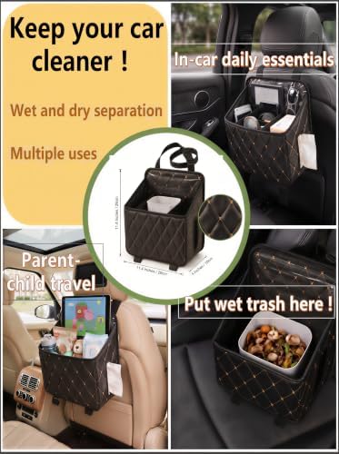 Brovik Car Backseat Organizer, Dry Wet Separation PU Leather Bag - Image 4