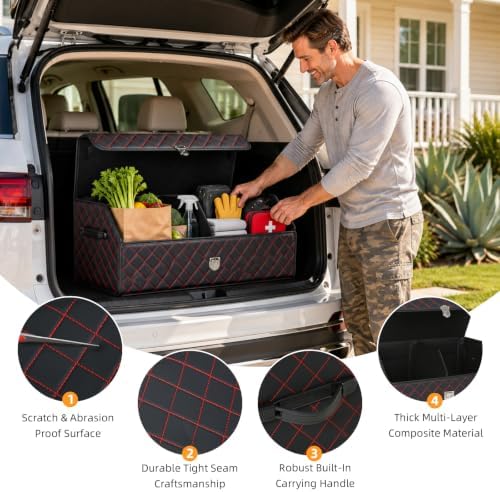 Car Trunk Organizer with Sturdy Faux Leather Lid - Image 6