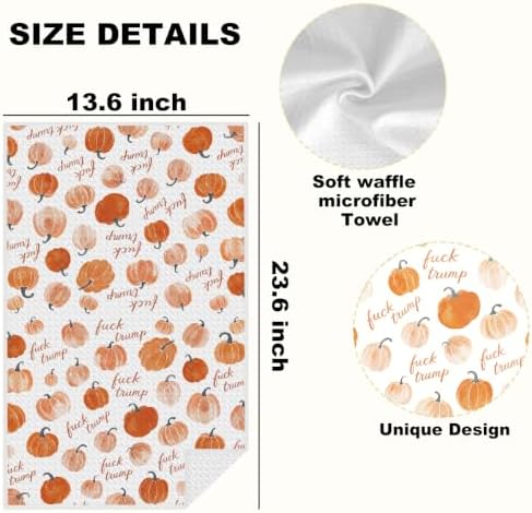 Fall Pumpkin Trump Decor Kitchen Towels Gifts - Image 2