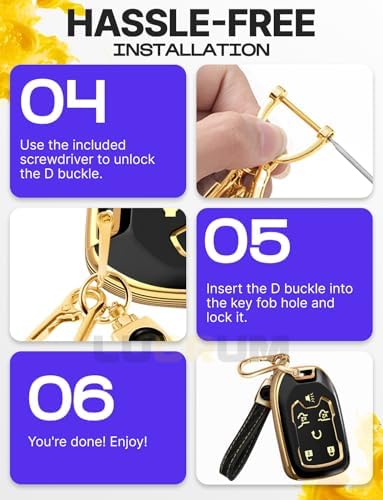 Lucrum Compatible with Chevy, Buick Key Fob Cover & Keychain - Image 7