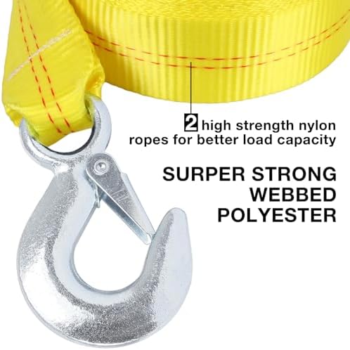 Tow Straps with Hooks 2" x30', Heavy Duty 15, 000 lbs Capacity - Image 4