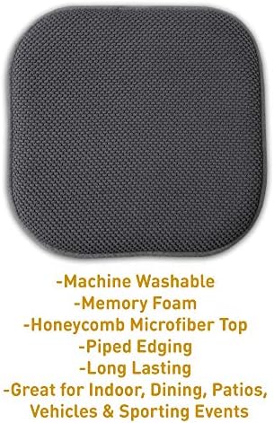 Sweet Home Collection Cushion Memory Foam Chair Pads Honeycomb Nonslip Back - Image 3