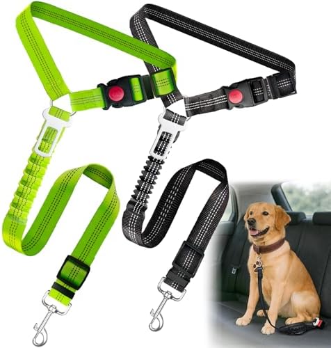 2-Pack Dog Car Seat Belt, 3-in-1 Headrest-Mounted Dog Seatbelt by Frskcssd