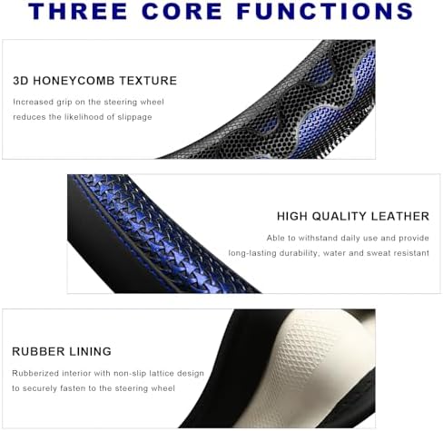 D-Shaped Steering Wheel Cover, Leather Car Wheel Protector - Image 5