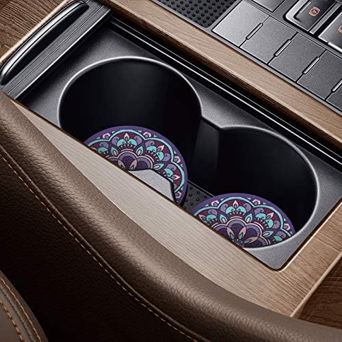 tifanso 2PCS Mandala Non-Slip Car Cup Holder Coasters - Image 6