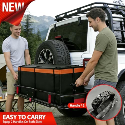 Folding Hitch Cargo Carrier Basket 60" X 20" X 6"+ Waterproof Bag - Image 5