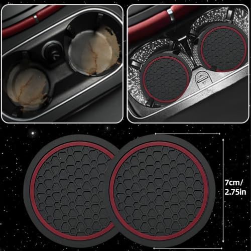NBTEPEM 6 Pcs Burgundy Red Steering Wheel Cover Set, Sport Microfiber Leather - Image 7