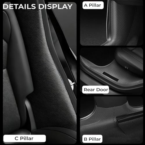 11PCS Carbon Fiber Door Sill Protector Model Y Juniper 2025 2026 8Pcs Door Sill - Image 2