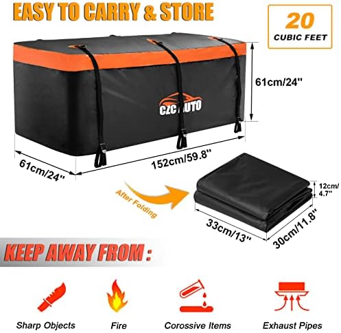 CZC AUTO Hitch Cargo Carrier Bag 20 cu. ft - Image 2