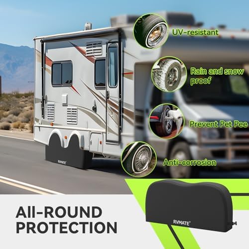 RVMATE RV Tire Covers, Dual Axle Wheel Cover Fits 30"-33" Dia. Tires, 2 Pack - Image 2