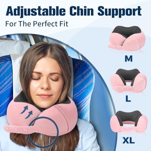 Cirorld Neck Pillow for Traveling, Travel Pillows for Airplanes Pink - Image 2