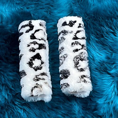 AOGELAN 2 Pack Fluffy Fuzzy Genuine Sheepskin Car Seat Belt Cover Pad, Seatbelt - Image 4