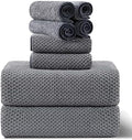 8-Piece Gray Bath Towel Set, 2 Extra Large Bath Towel Sheets, 2 Hand Towels and by Smuge