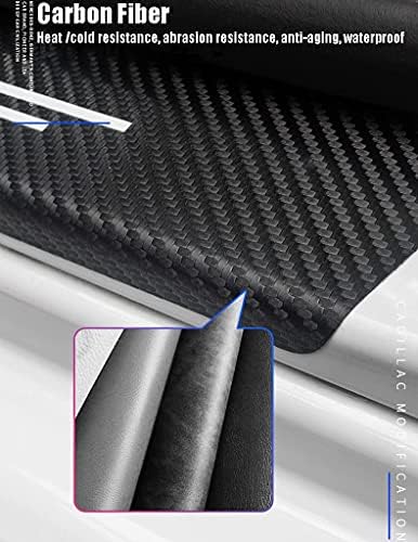 4Pcs Carbon Fiber Car Door Sill Plate Protectors Stickers - Image 4