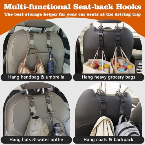 Amooca Anti-drop Car Headrest Hooks 4 Pack Seat Organizer - Image 5