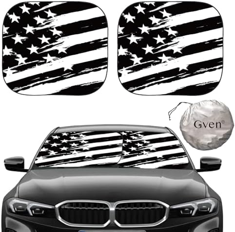 Gven Windshield Sun Shade for Car 2-Piece Foldable Sunshade for Front Windows by Gven
