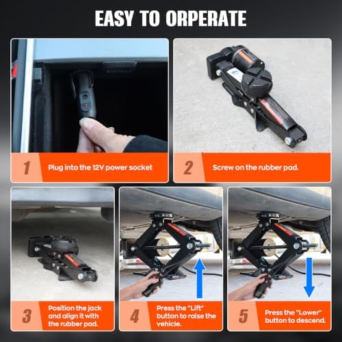 IMAYCC Electric Car Jack kit, 3 Ton Universal Tire Jack Repair Tools - Image 7