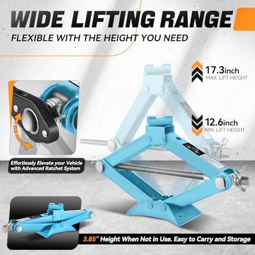 Auto Dynasty Scissor Jack, 2 Ton Portable Car Lift Jack, Quick Lift Car Tire - Image 3